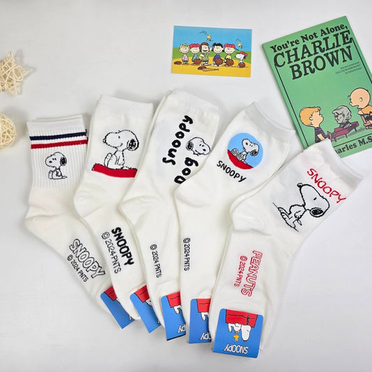 Snoopy & Friends School Style Crew Socks – 5-Pack