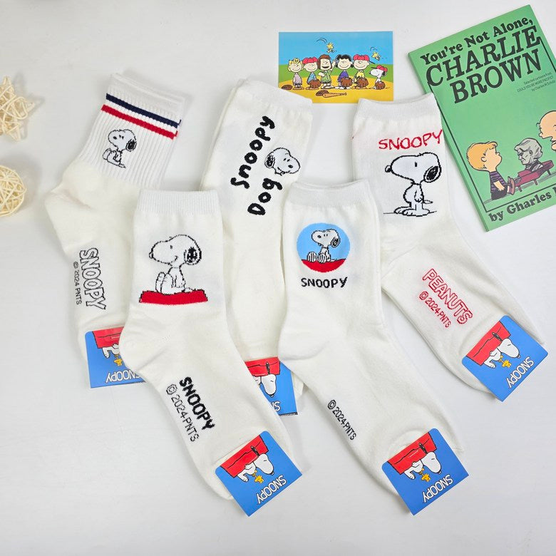 Snoopy & Friends School Style Crew Socks – 5-Pack
