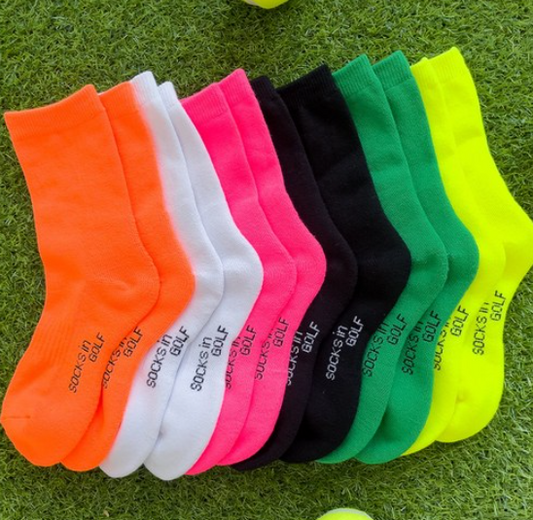 Neon Golf Socks – 6-Pair Set (Korean Style)