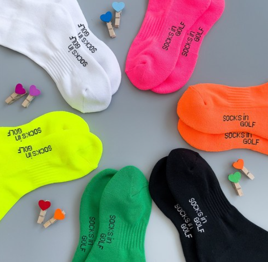 Neon Golf Socks – 6-Pair Set (Korean Style)
