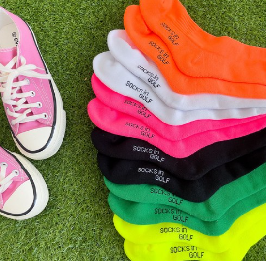Neon Golf Socks – 6-Pair Set (Korean Style)
