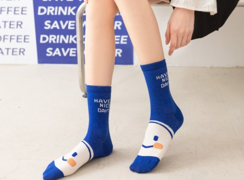 Today’s Smile Crew Socks – 5-Pair Set (Blue Tone)