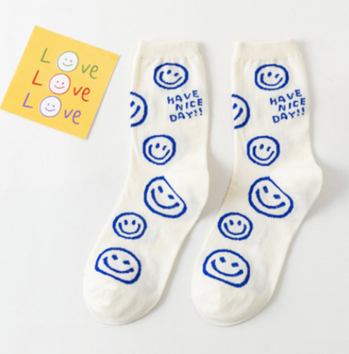 Today’s Smile Crew Socks – 5-Pair Set (Blue Tone)