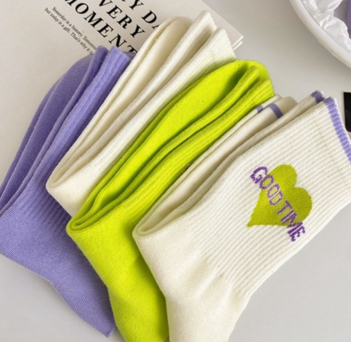 Women's Socks Set 4 Pairs Keep Smile & And You ถุงเท้าผู้หญิง เซต 4 คู่
