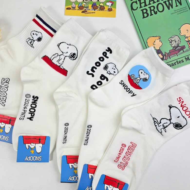 Snoopy & Friends School Style Crew Socks – 5-Pack